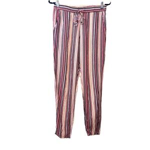 MOTIVI Women Striped Pants Elastic / Draw String Soft (US 10, UK 12,) Boho Italy